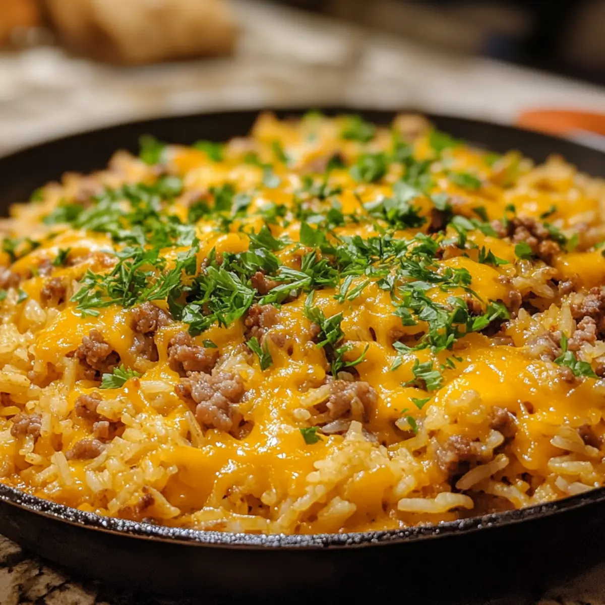 Cheesy Skillet Rice Dinner