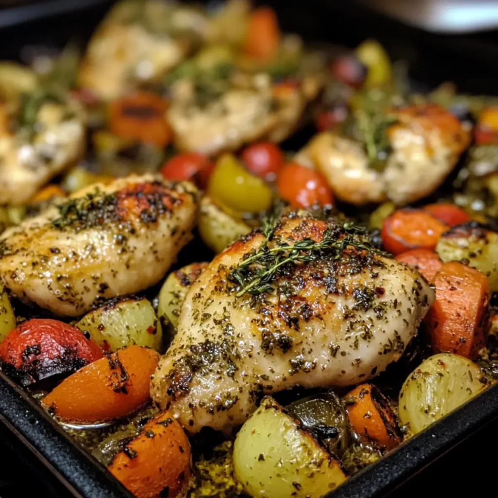 One Pan Garlic Herb Chicken and Veggies