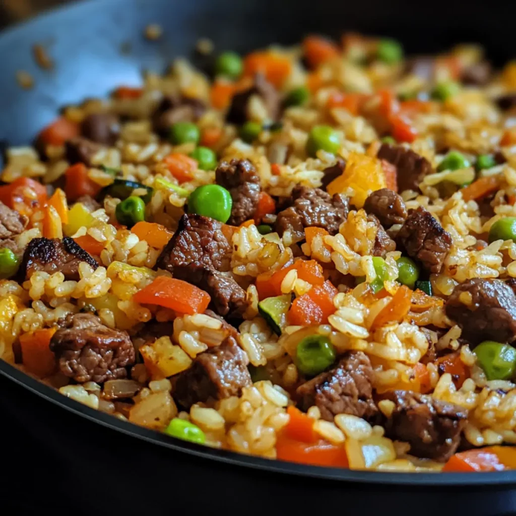 Beef Veggie Rice Skillet