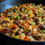 Beef Veggie Rice Skillet