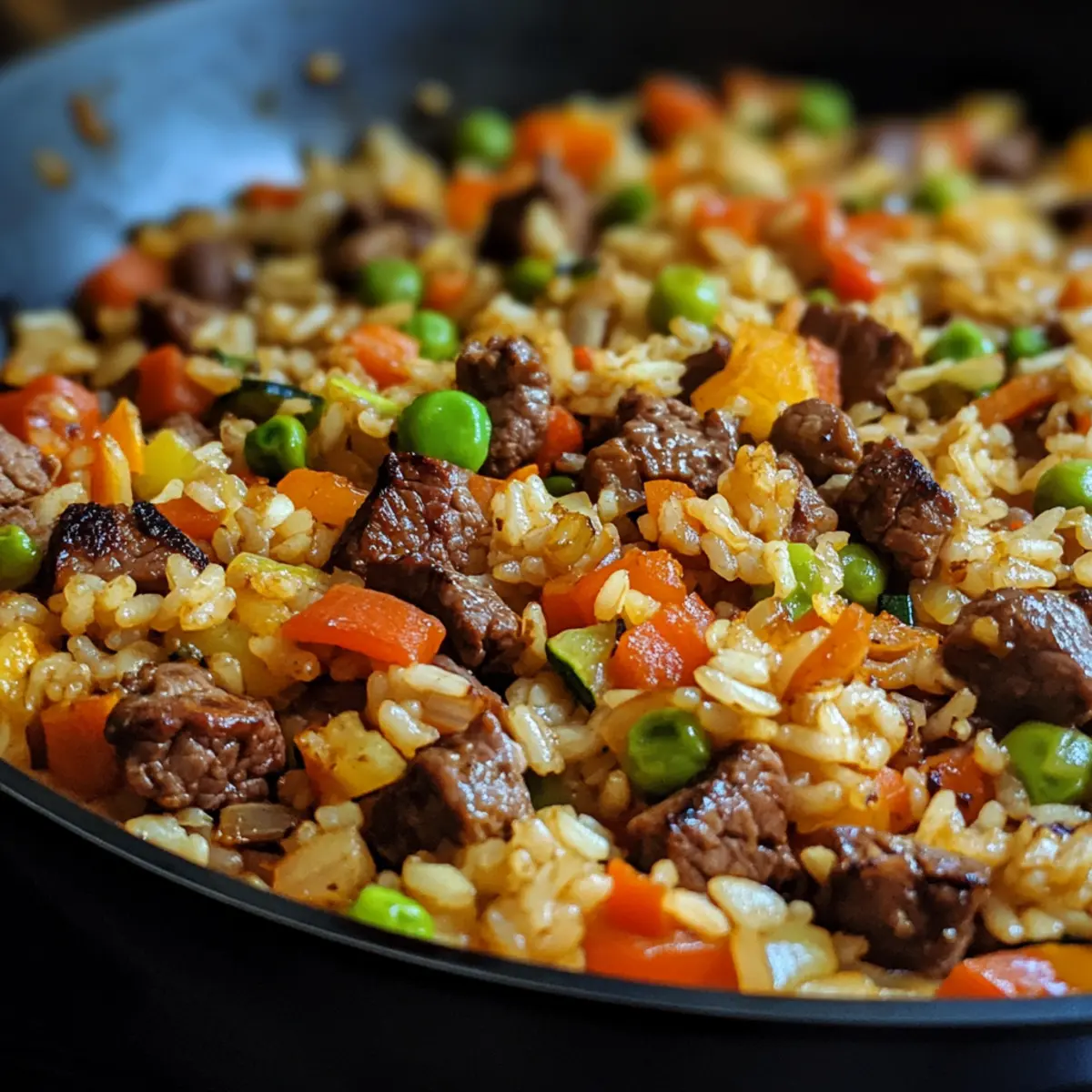 Beef Veggie Rice Skillet