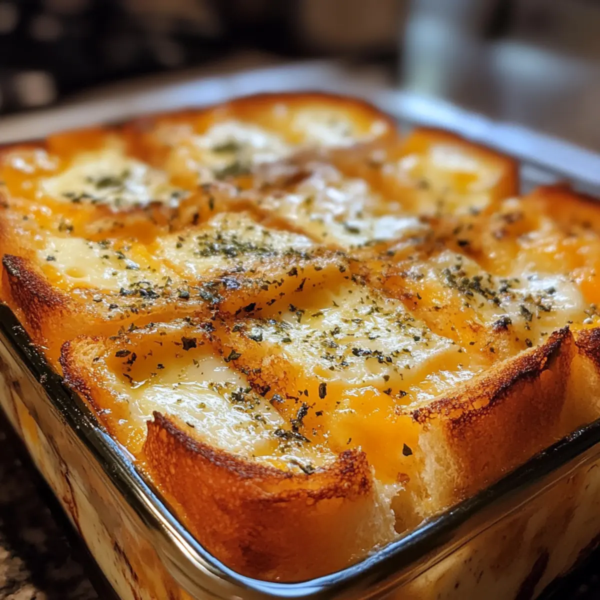 Easy Cheesy Egg Toast Bake