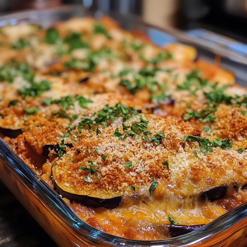 Crispy Parmesan Eggplant Bake