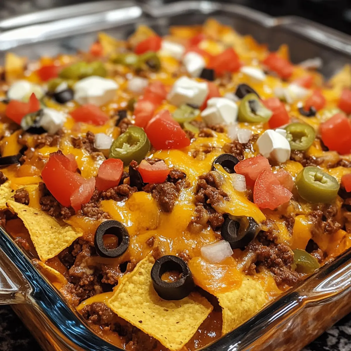 Loaded Beef Nacho Casserole