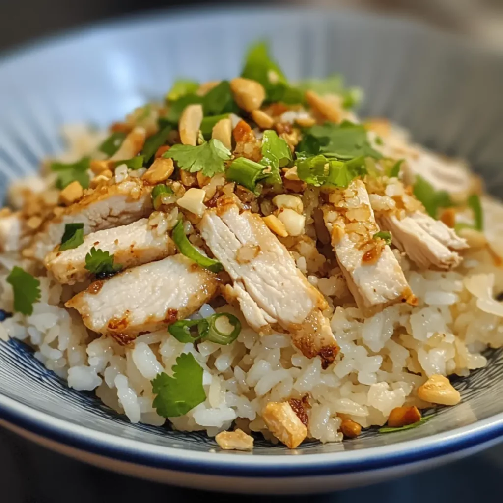 Quick Garlic Chicken Rice