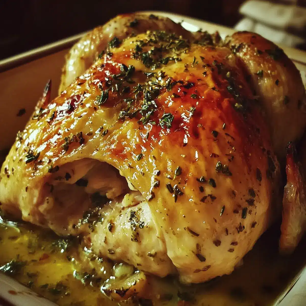 Garlic Herb Butter Roast Chicken