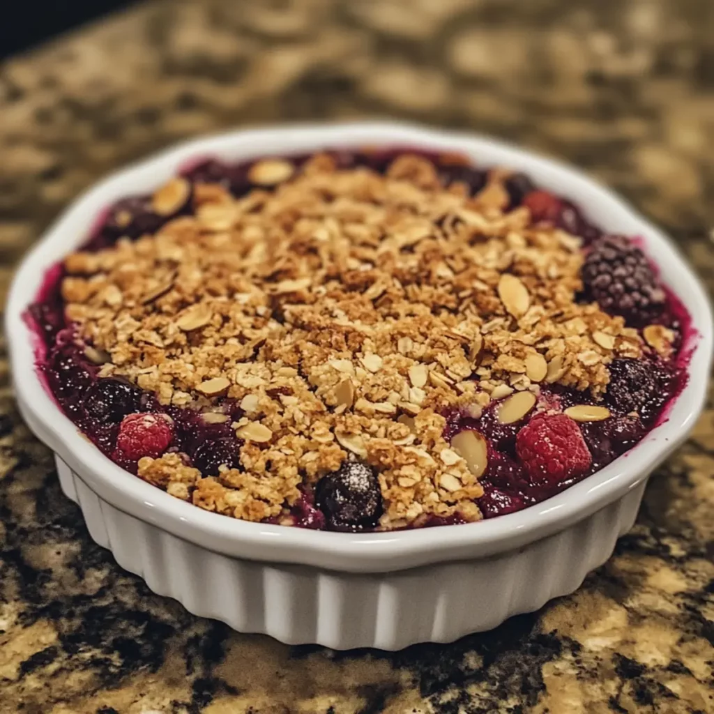 Baked Berry Almond Crisp