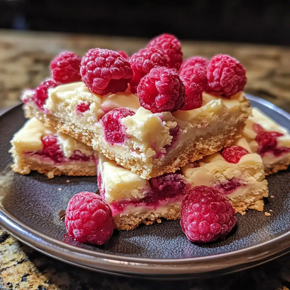 Raspberry White Chocolate Blondies