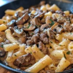 Beef Mushroom Pasta Skillet