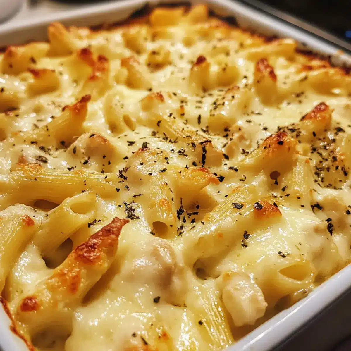 Cheesy Chicken Alfredo Pasta Bake