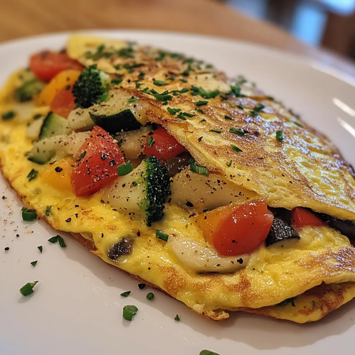 Quick Cheese Veggie Omelet