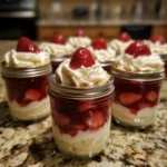 No Bake Strawberry Cheesecake Jars