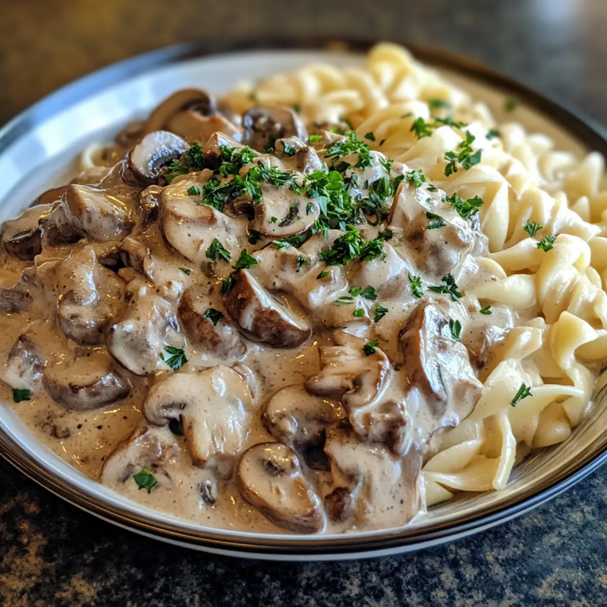 Savory Mushroom Beef Stroganoff Dinner