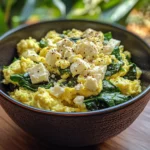 Spinach Feta Scrambled Egg Bowl