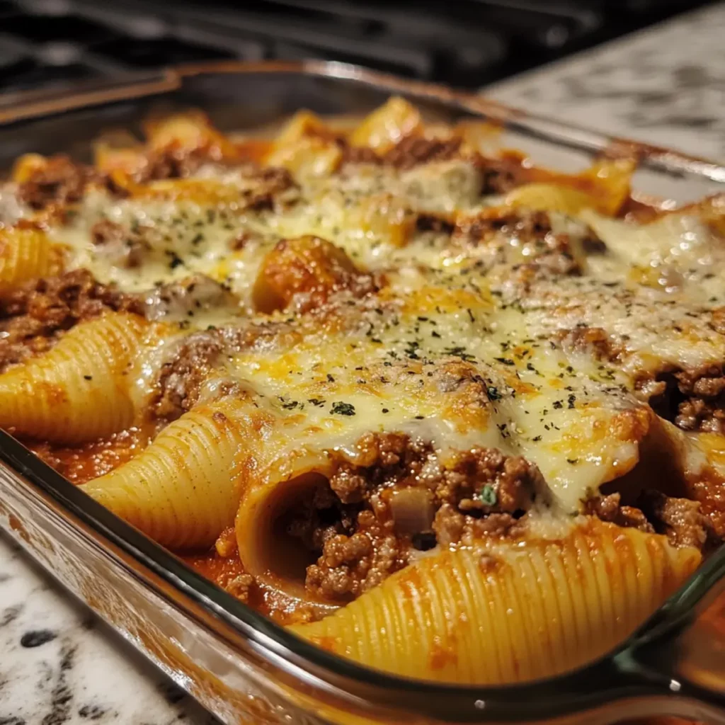 Cheesy Beef Stuffed Shells