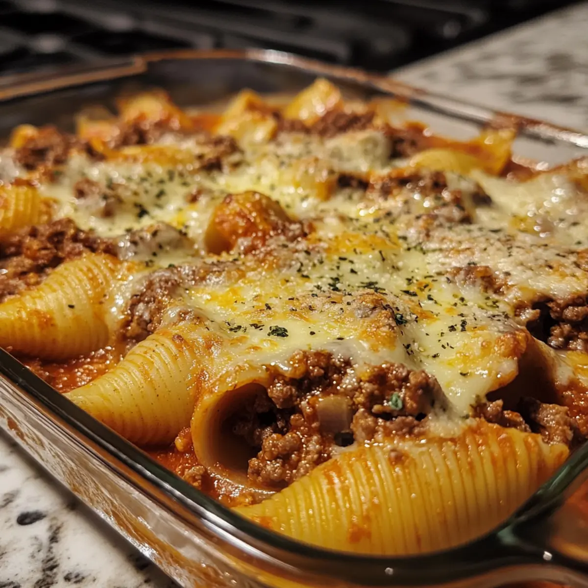 Cheesy Beef Stuffed Shells