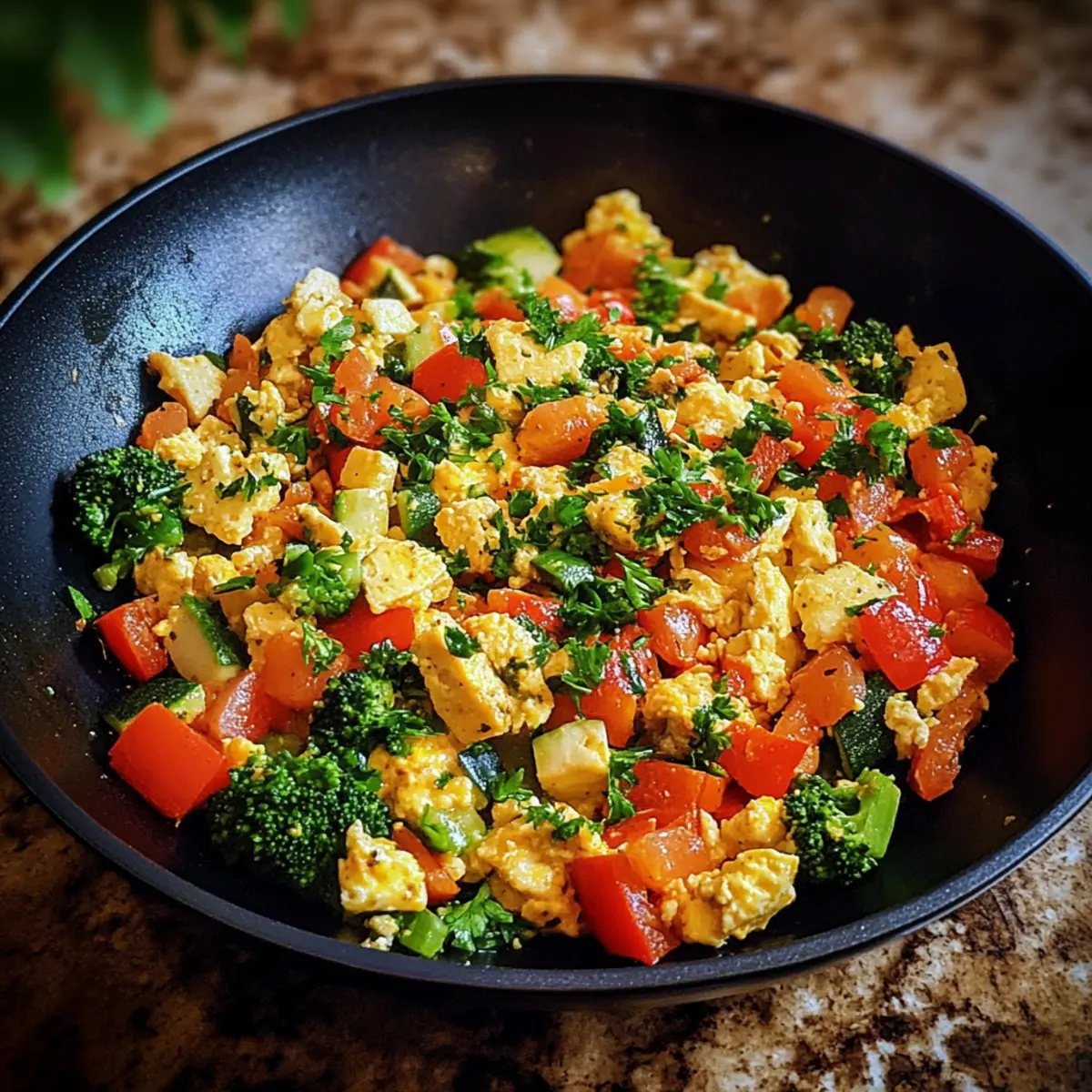 Mediterranean Veggie Egg Scramble