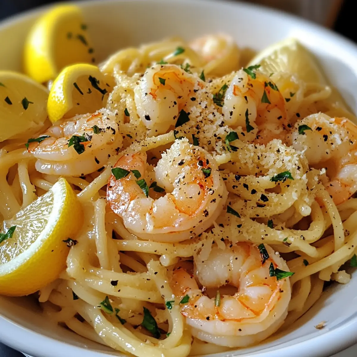 Lemon Garlic Butter Shrimp Pasta