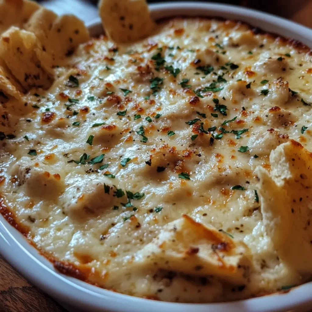 Creamy Garlic Parmesan Chicken Dip