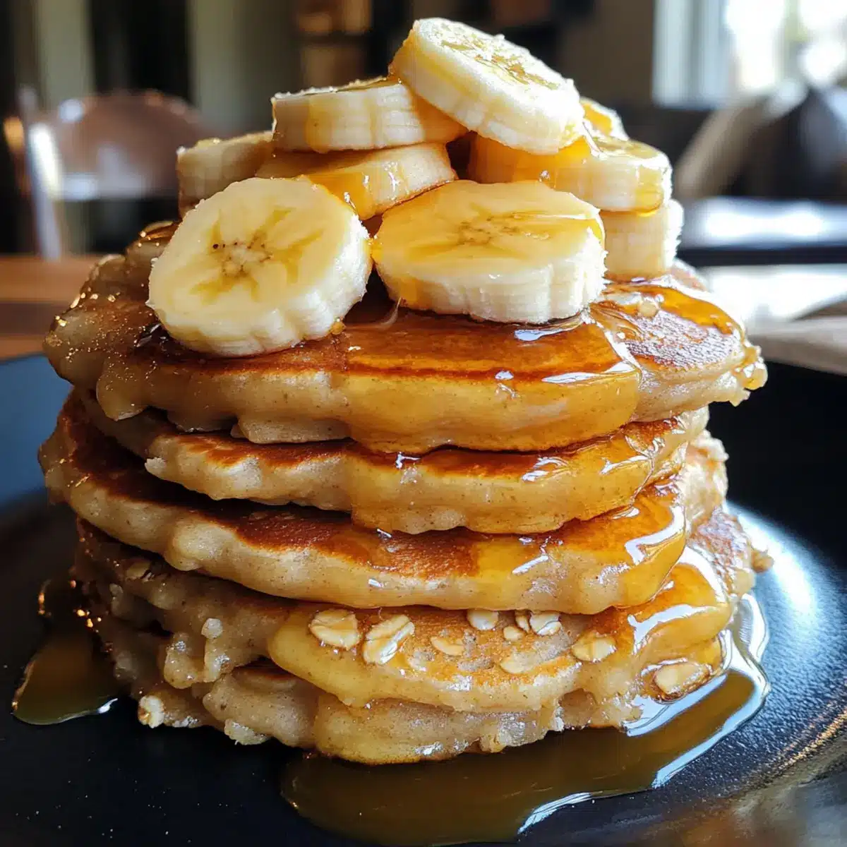 Banana Oat Pancake Stack