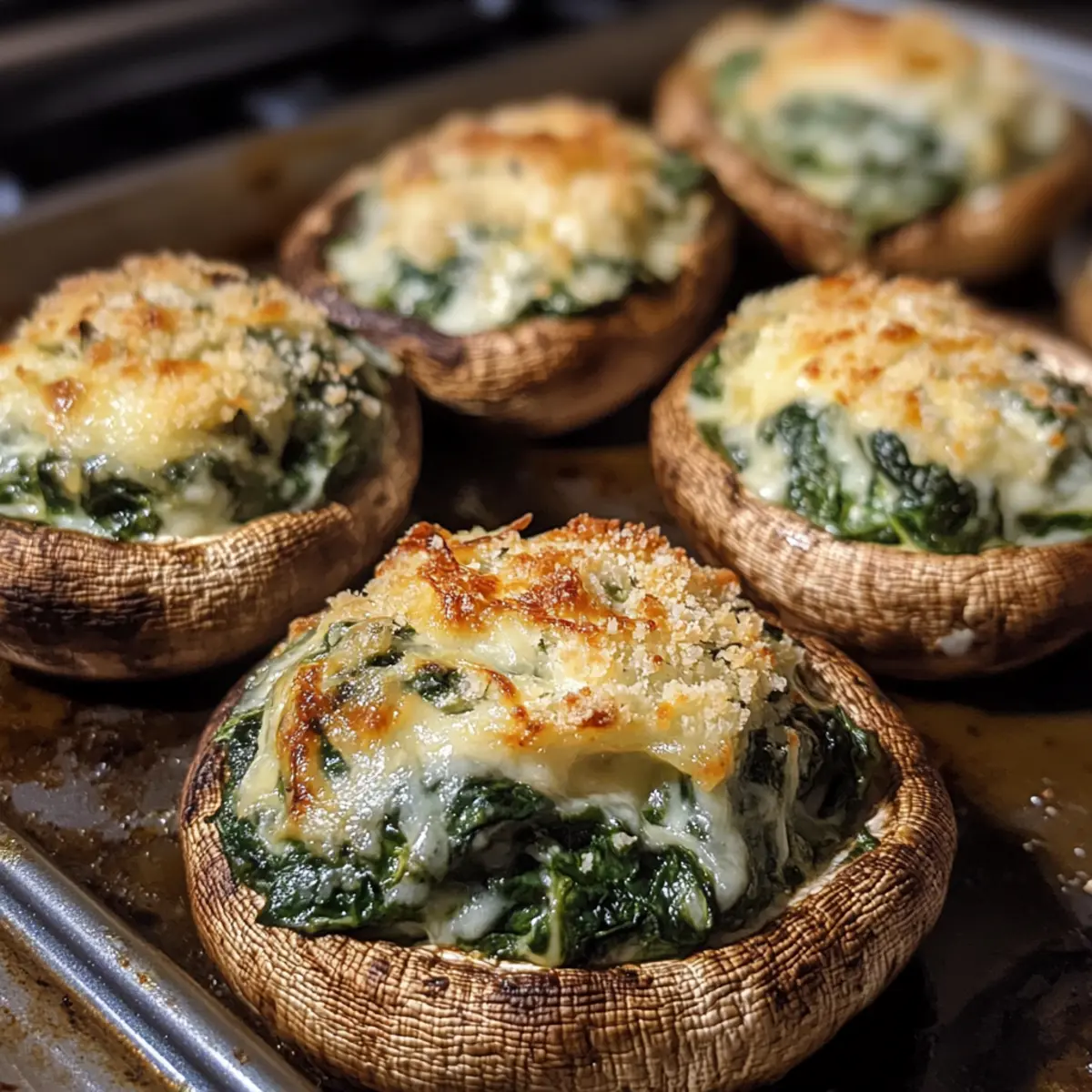Spinach Cheese Stuffed Mushrooms