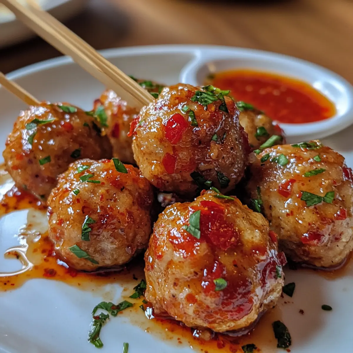 Sweet Chili Chicken Meatball Bites
