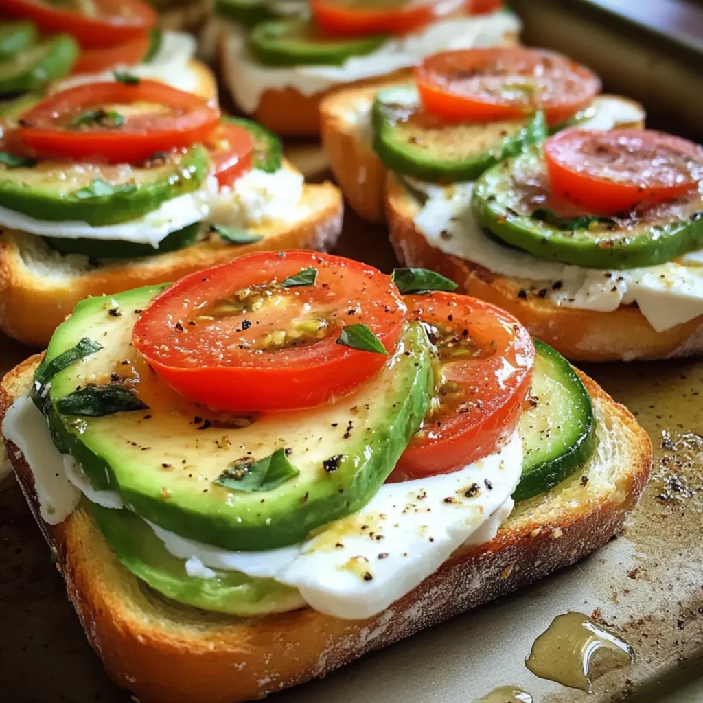 Caprese Avocado Veggie Toasts