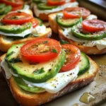 Caprese Avocado Veggie Toasts