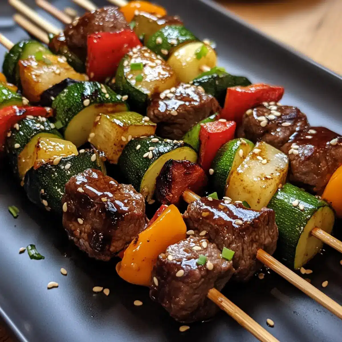 Teriyaki Beef Vegetable Skewers