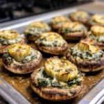 Spinach Artichoke Stuffed Mushrooms