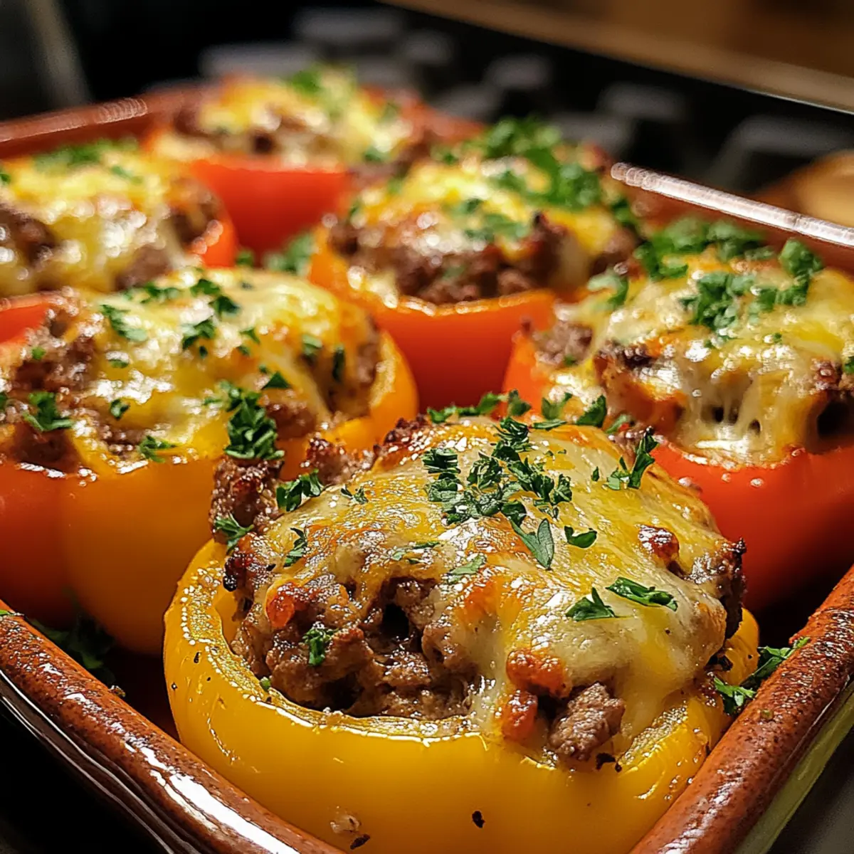 Cheesy Stuffed Beef Mini Peppers