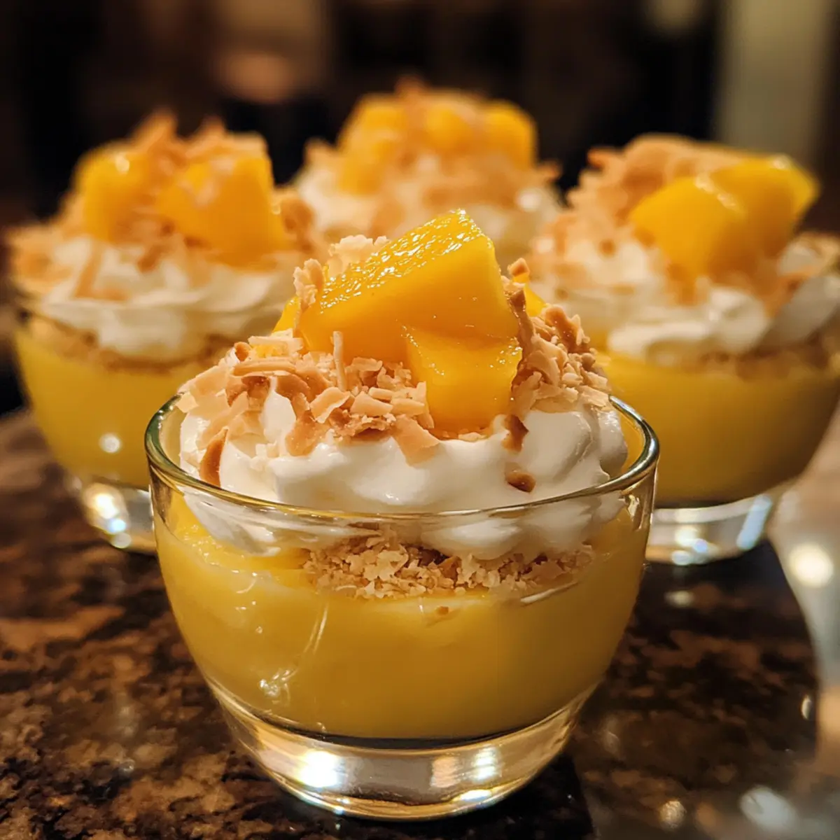 Mango Coconut Cream Dessert Cups