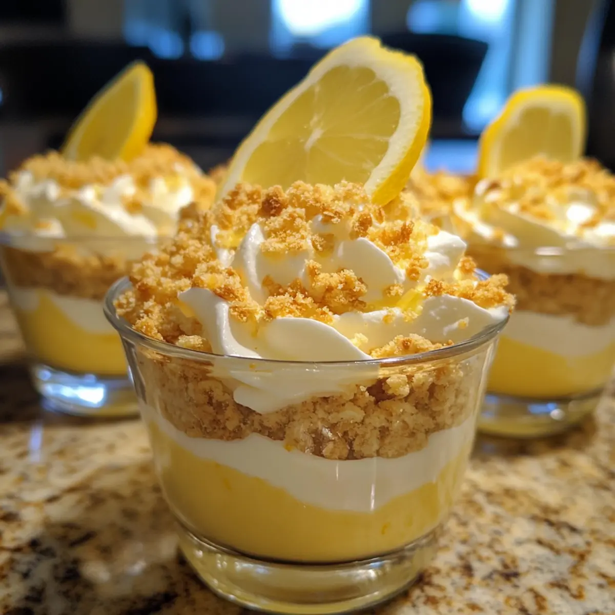 Lemon Pudding Graham Dessert Cups