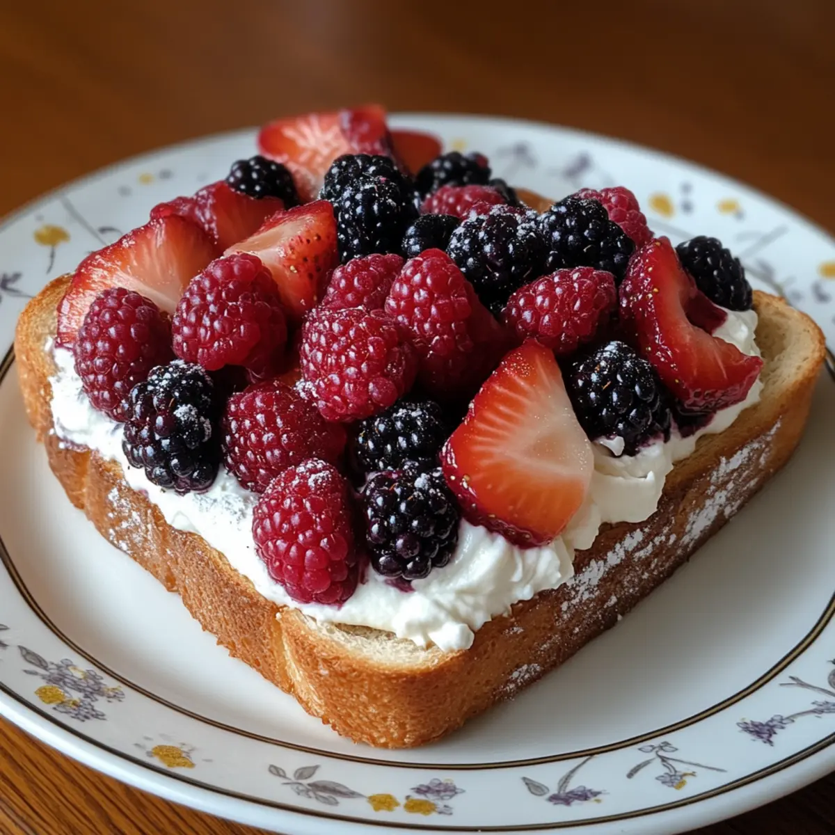 Fast Berry Cream Cheese Dessert Toast