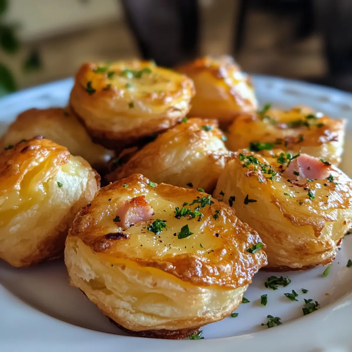 Cheesy Ham Potato Puff Bites