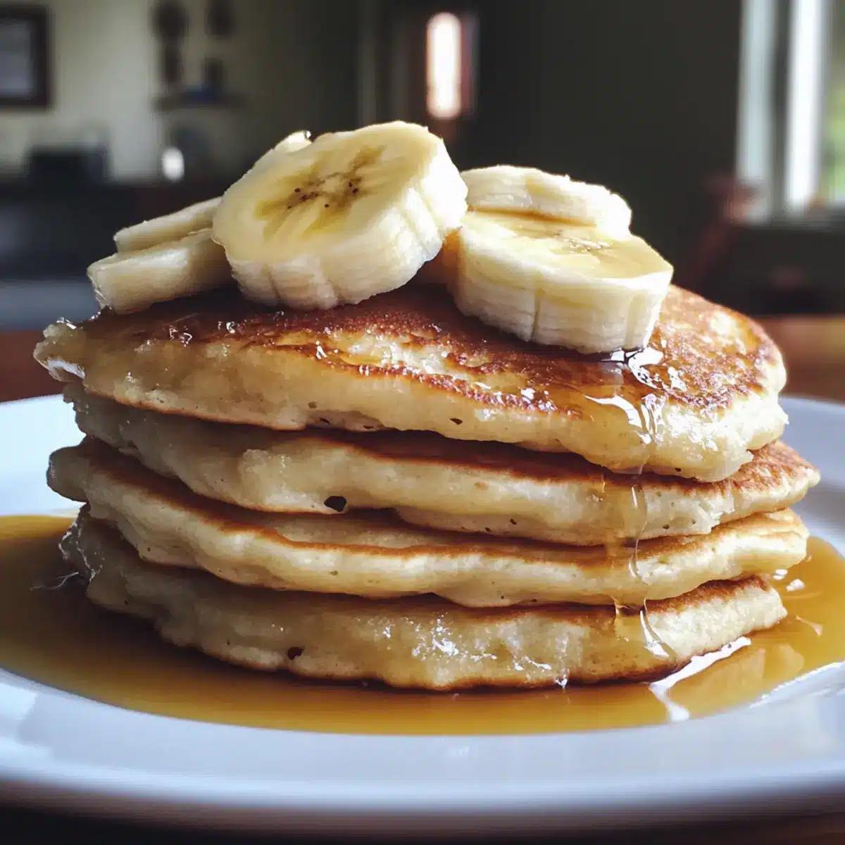 Fluffy Banana Pancake Stack