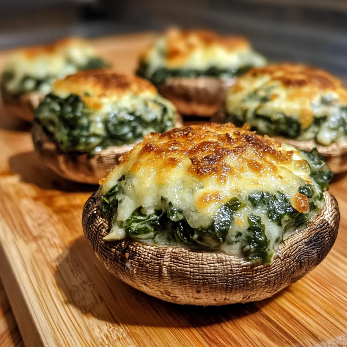 Cheesy Spinach Stuffed Mushrooms Delight