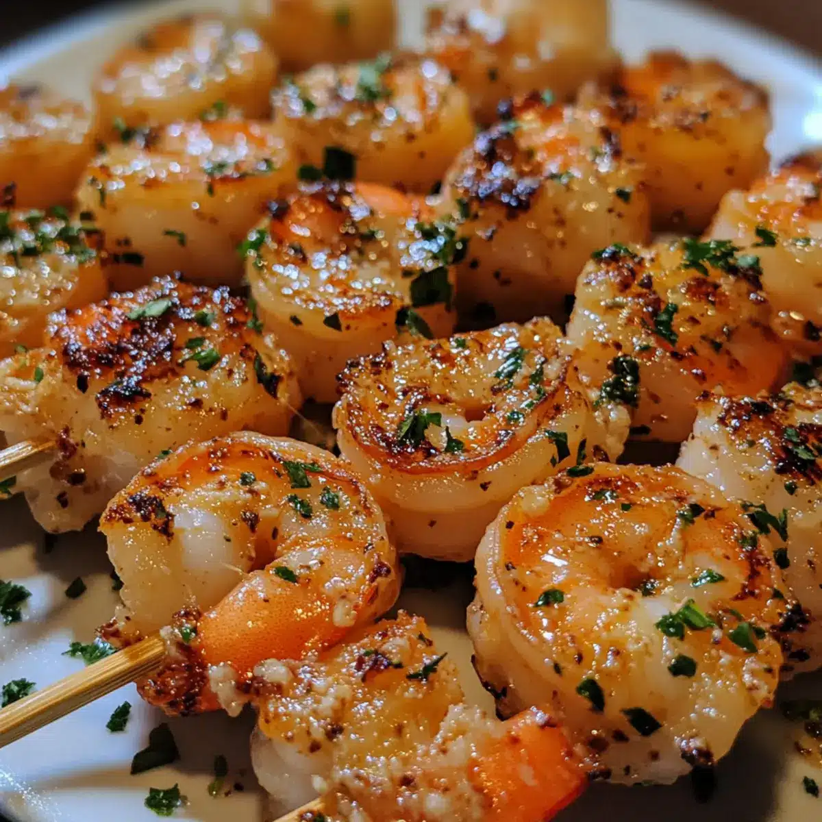 Garlic Parmesan Shrimp Skewers