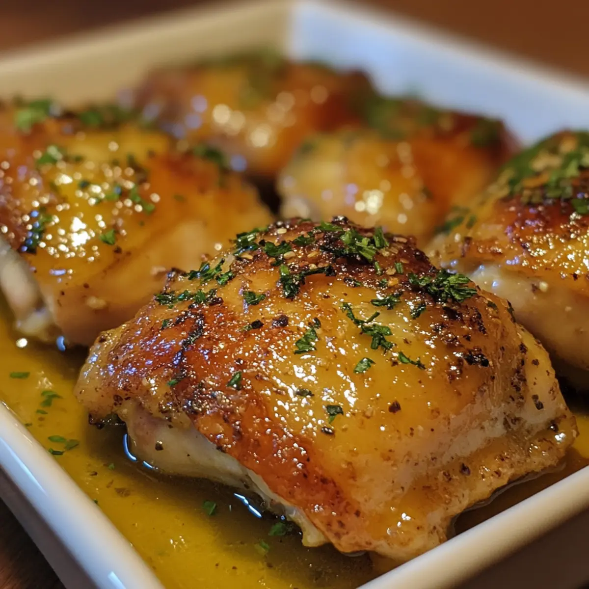Honey Mustard Baked Chicken Thighs