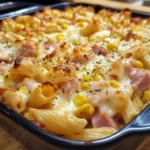 Cheesy Ham and Corn Pasta Bake