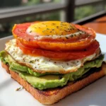 Avocado Tomato Egg Toast Stack