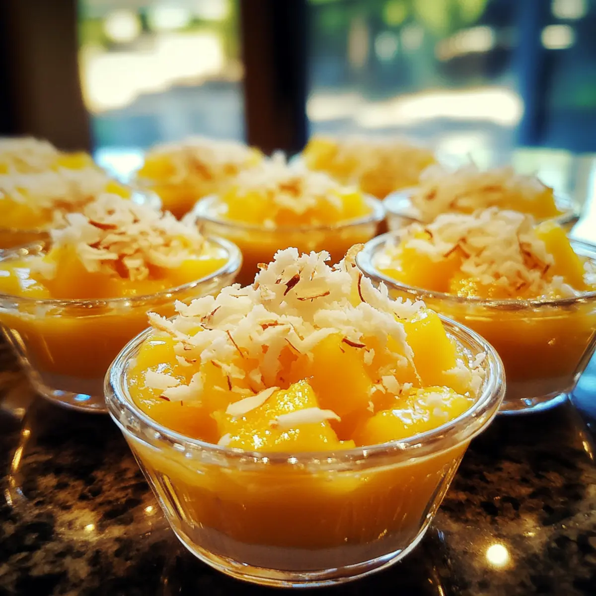 Mango Coconut Jelly Dessert Cups