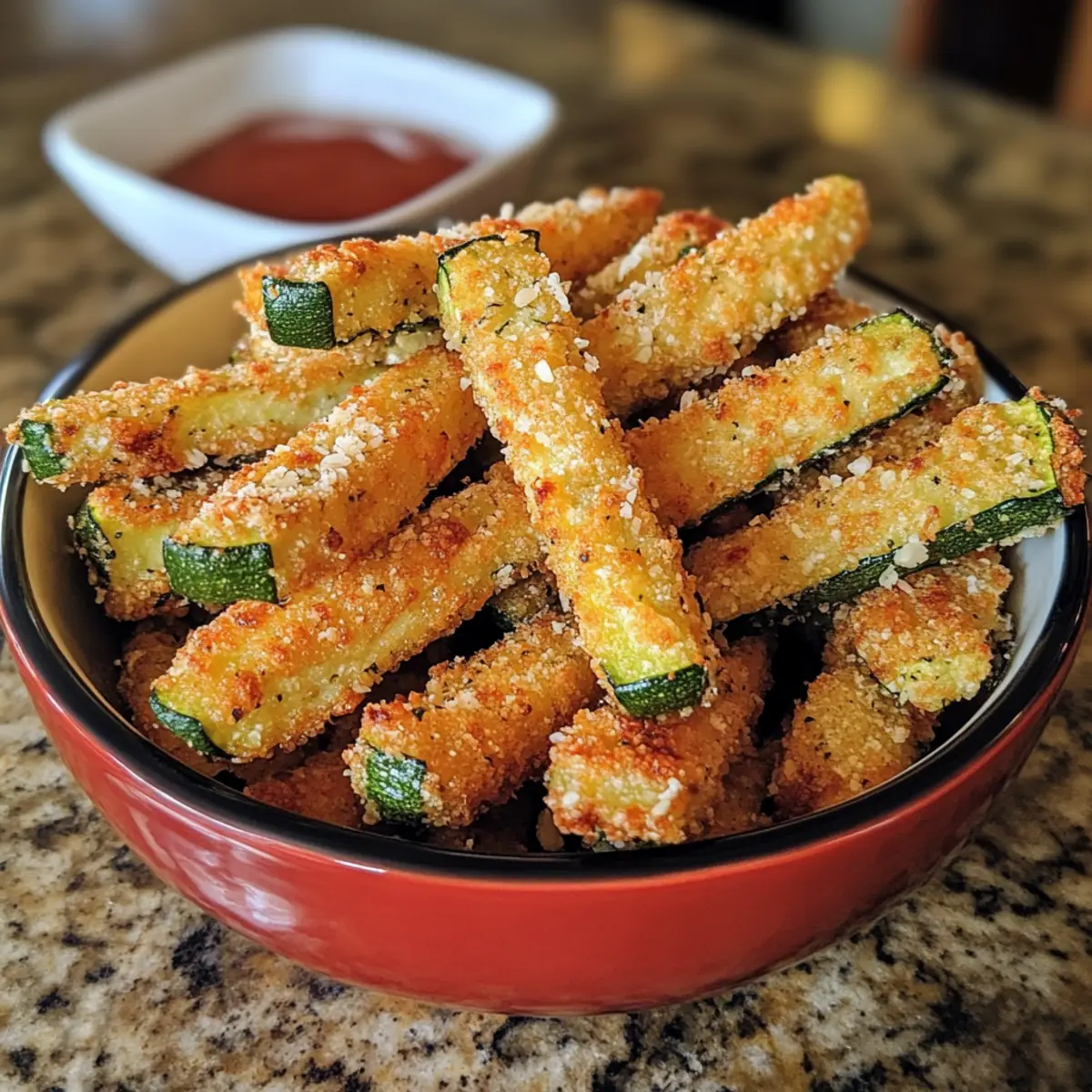 Crispy Parmesan Zucchini Fries Bites