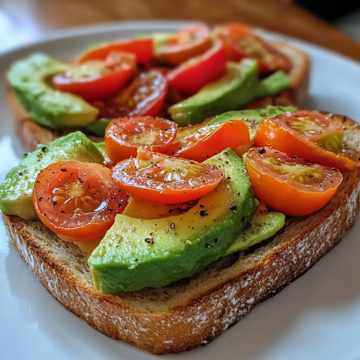 Avocado Tomato Brunch Toast Slices