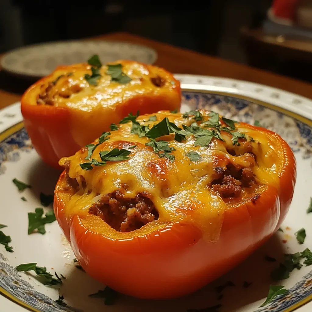 Cheesy Beef Stuffed Peppers