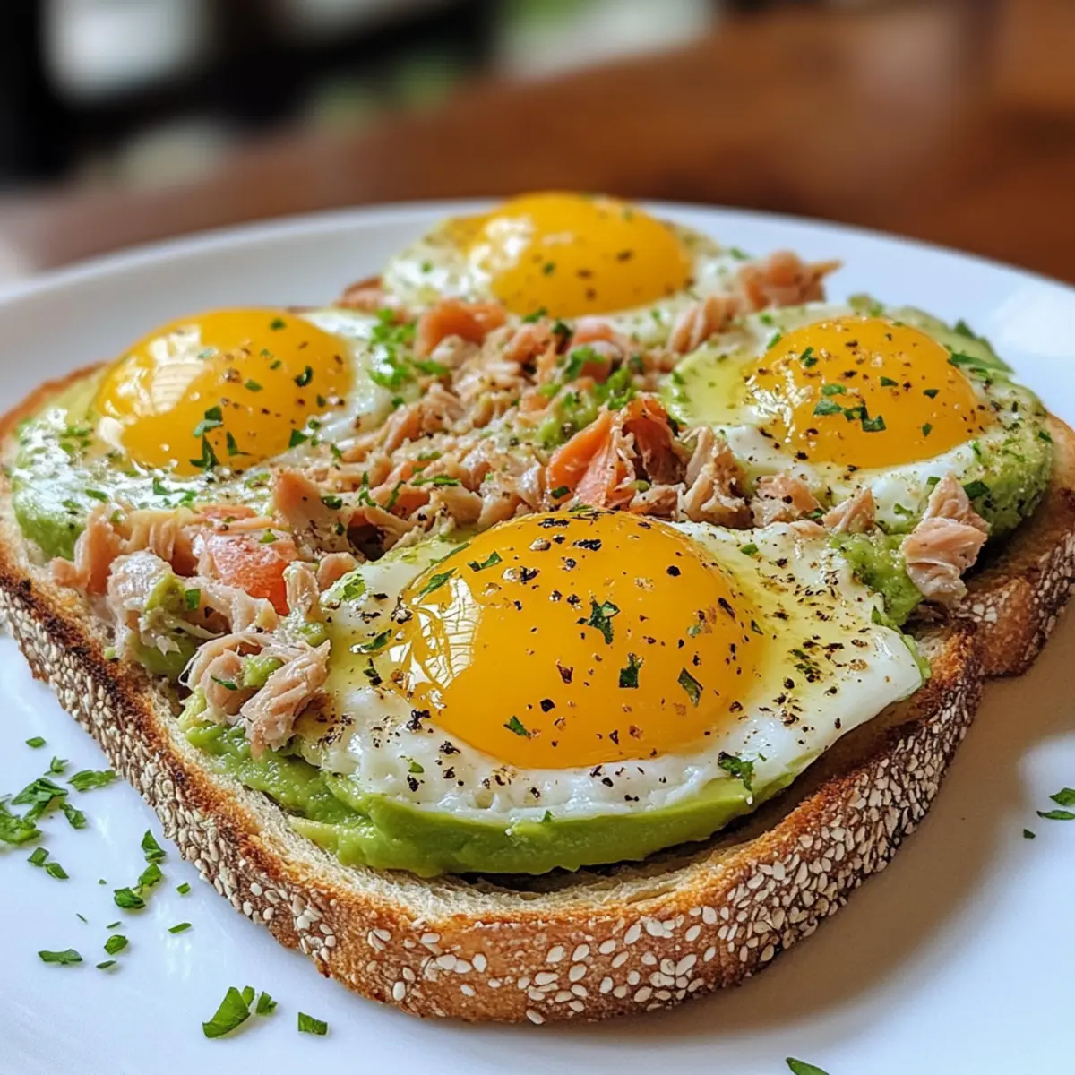 Avocado Tuna Breakfast Toast