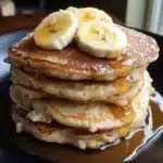 Fluffy Banana Oat Pancake Stack