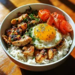 Savory Chicken Breakfast Rice Bowl