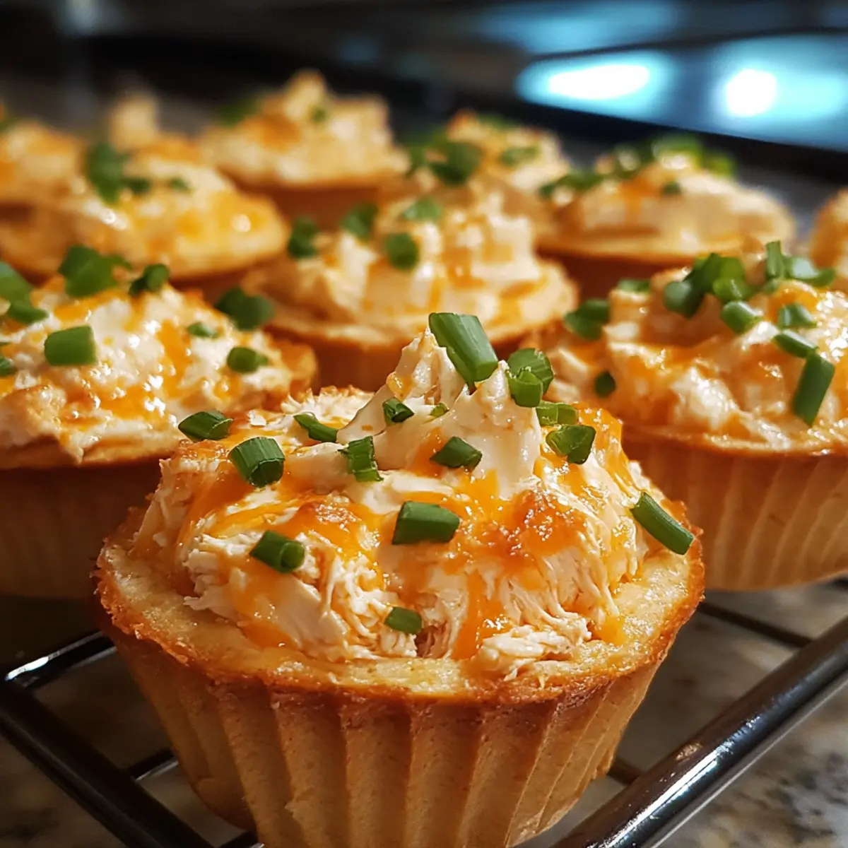 Baked Buffalo Chicken Dip Cups