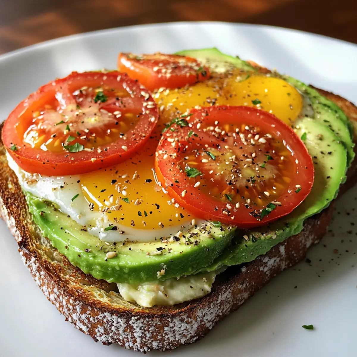 Avocado Tomato Breakfast Toast